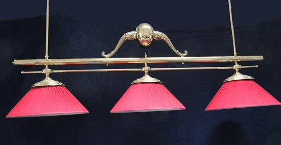 A lacquered brass billiards table lamp(-)